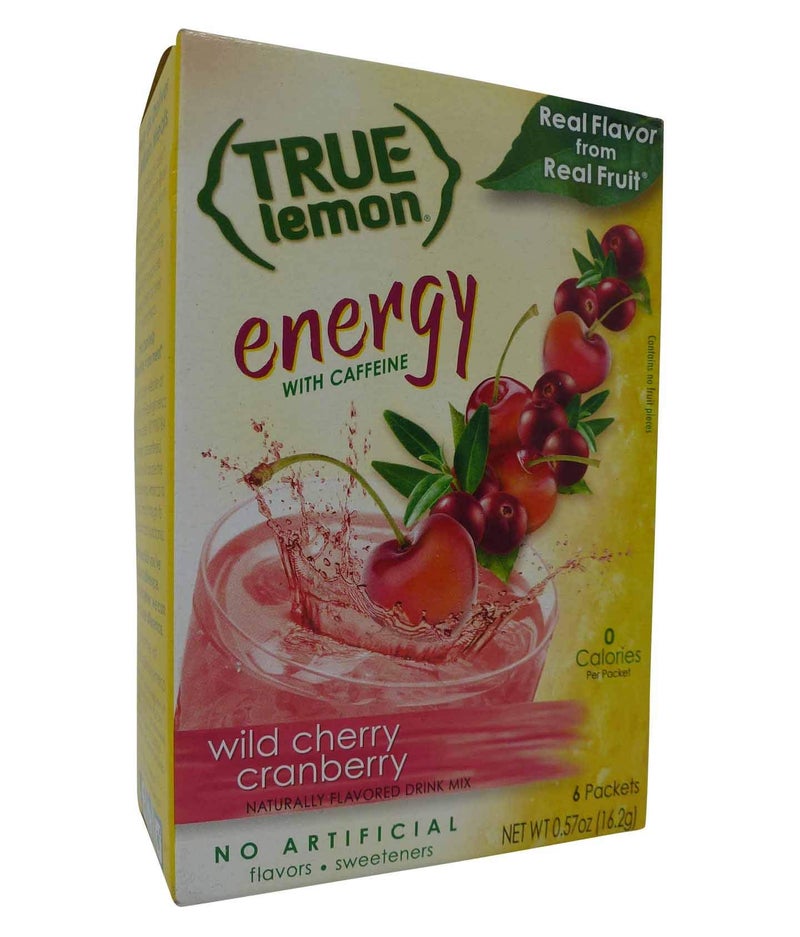True Citrus True Lemon (Energy Drinks) Wild Cherry Cranberry 4 Boxes, 24ct instant powdered drink mix packets, by True Citrus - Image 1